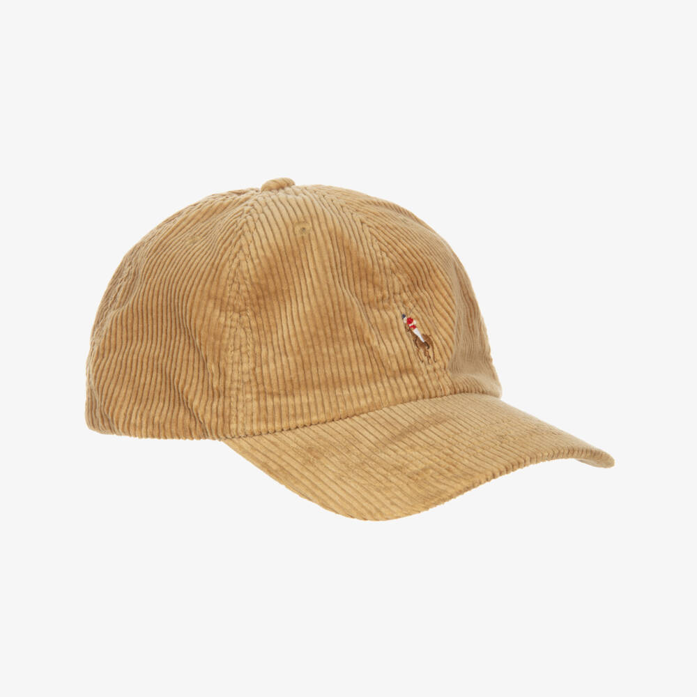 Ralph Lauren-Boys Beige Cotton Corduroy Cap | Childrensalon Outlet