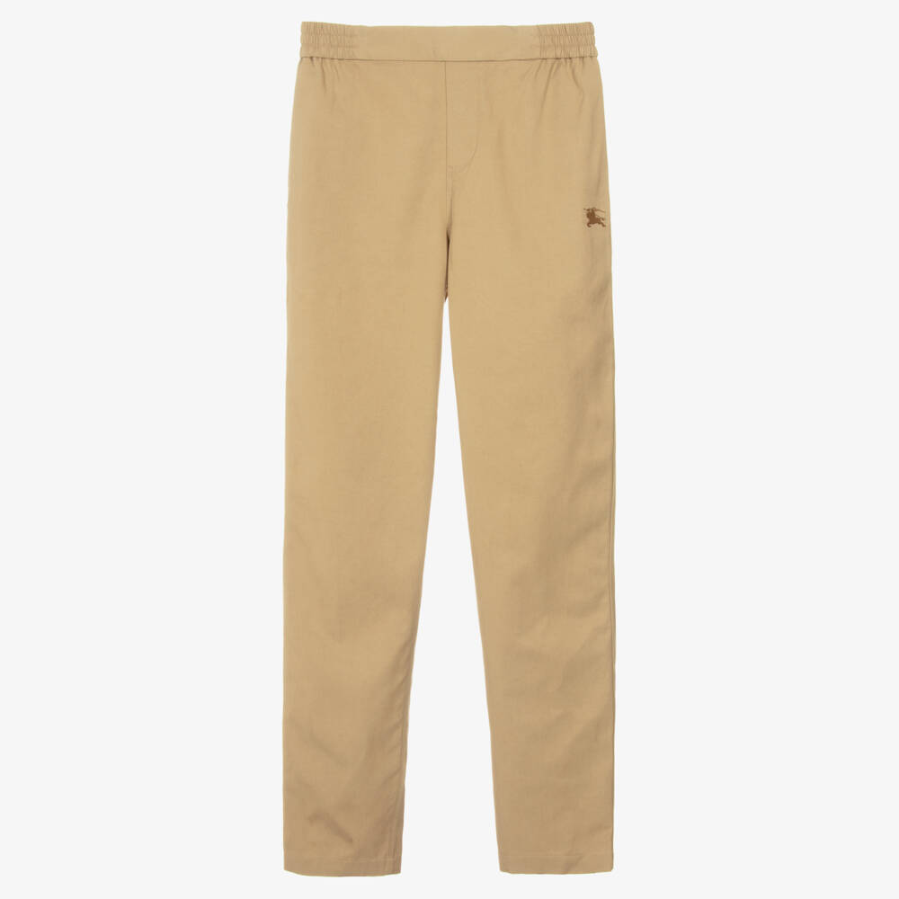 Burberry-Бежевые хлопковые брюки Heritage для мальчиков | Childrensalon Outlet