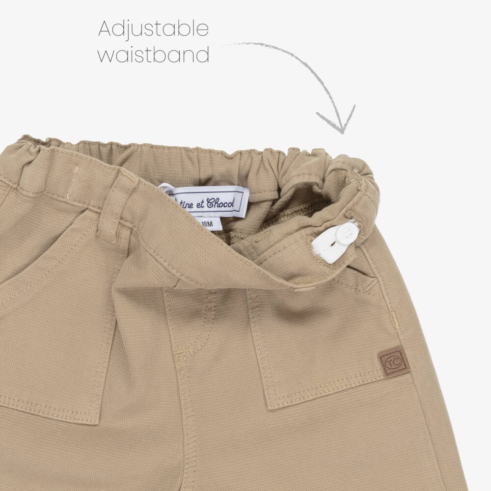 Tartine et Chocolat-Boys Beige Cotton Four-Pocket Trousers | Childrensalon Outlet