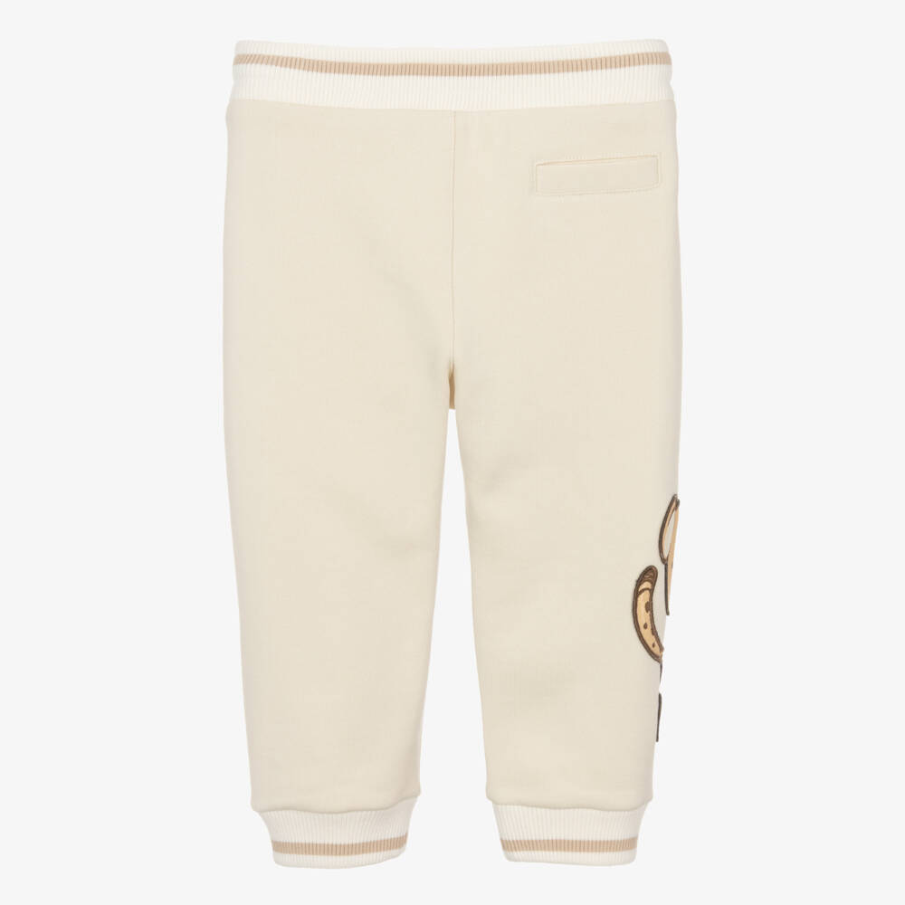 Dolce & Gabbana-Boys Beige Cotton Jersey Baby Leopard Print Joggers | Childrensalon Outlet