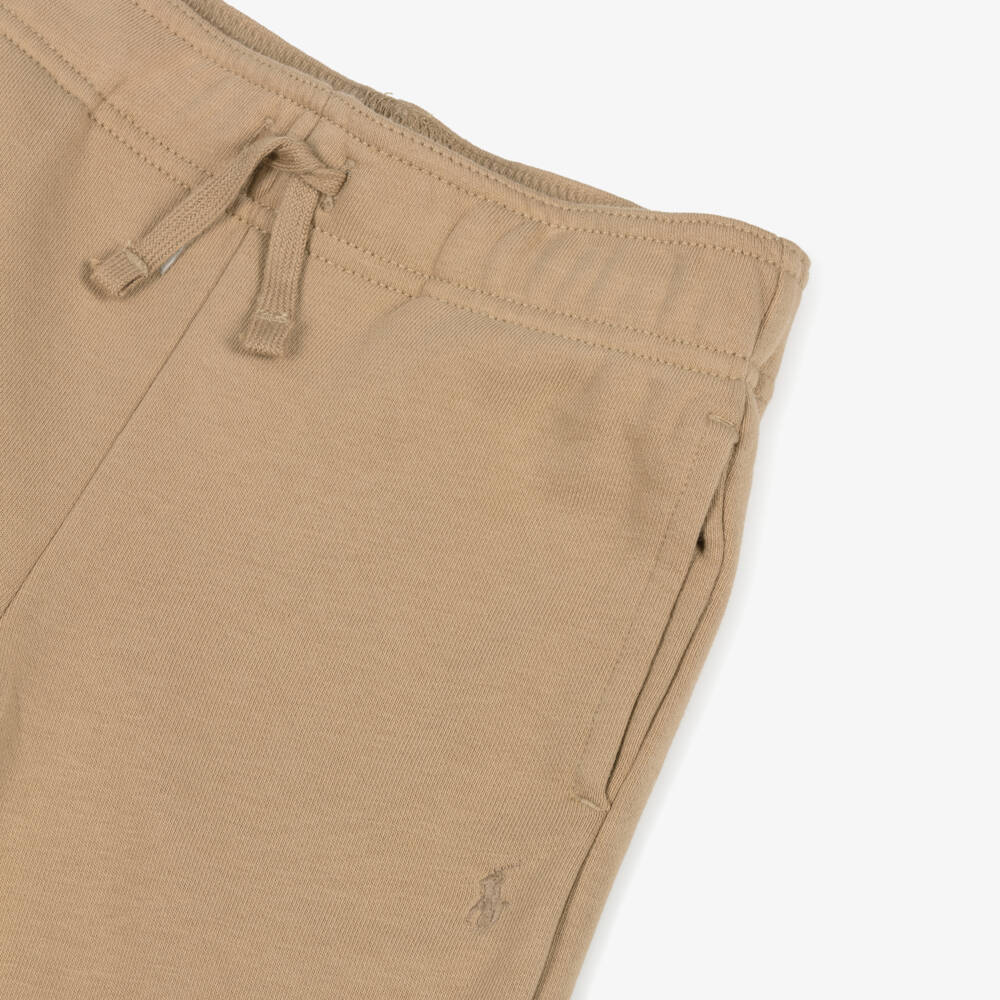 Ralph Lauren-Boys Beige Cotton Jersey Joggers | Childrensalon Outlet
