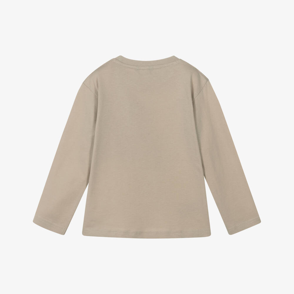 Mayoral-Boys Beige Cotton Jersey Pocket Top | Childrensalon Outlet