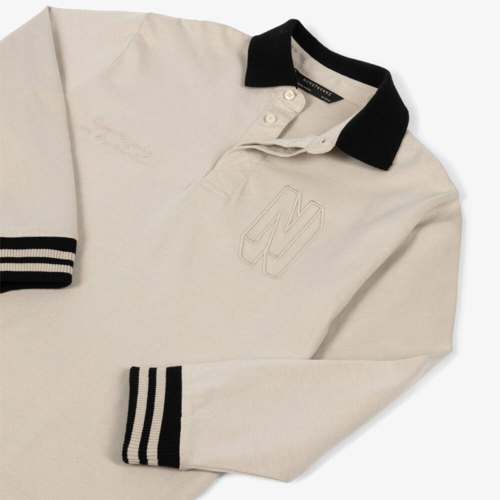 Mayoral Нукутаваке-Boys Beige Cotton Jersey Polo Shirt | Childrensalon Outlet