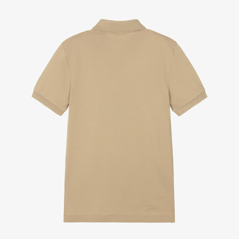 Ralph Lauren-Boys Beige Cotton Slim Fit Polo Shirt | Childrensalon Outlet