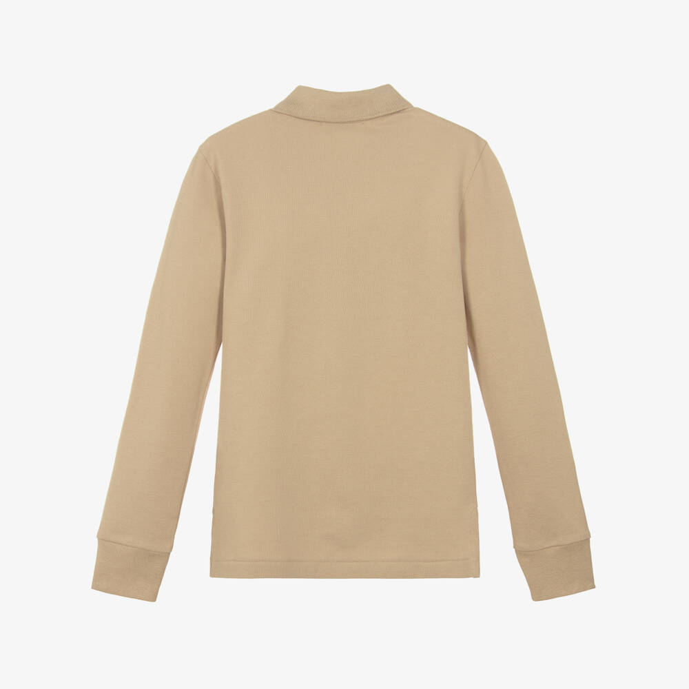 Ralph Lauren-Boys Beige Cotton Slim Fit Polo Top | Childrensalon Outlet