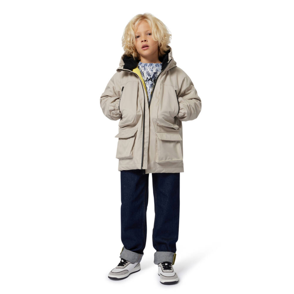 MARC JACOBS-Boys Beige Hooded Coat | Childrensalon Outlet