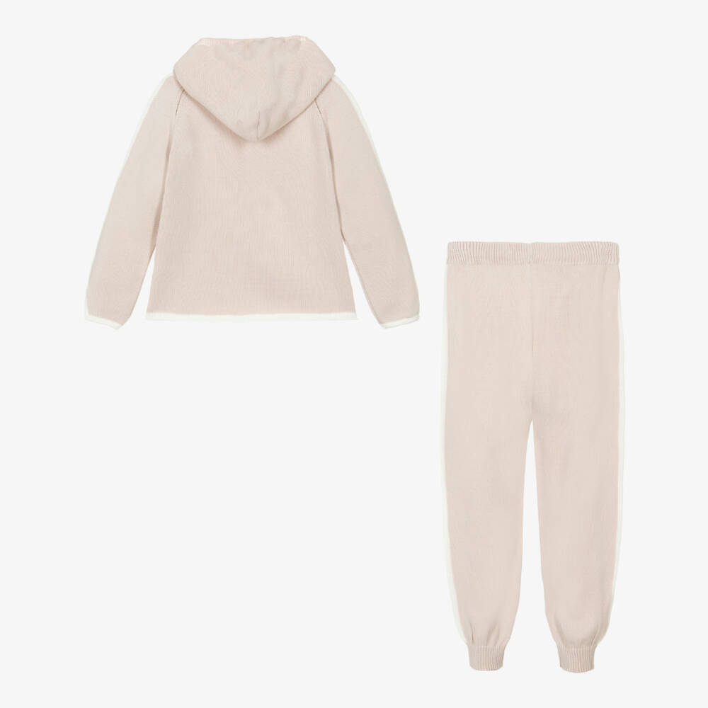Artesanía Granlei-Boys Beige Knit Hooded Top & Trouser Set | Childrensalon Outlet