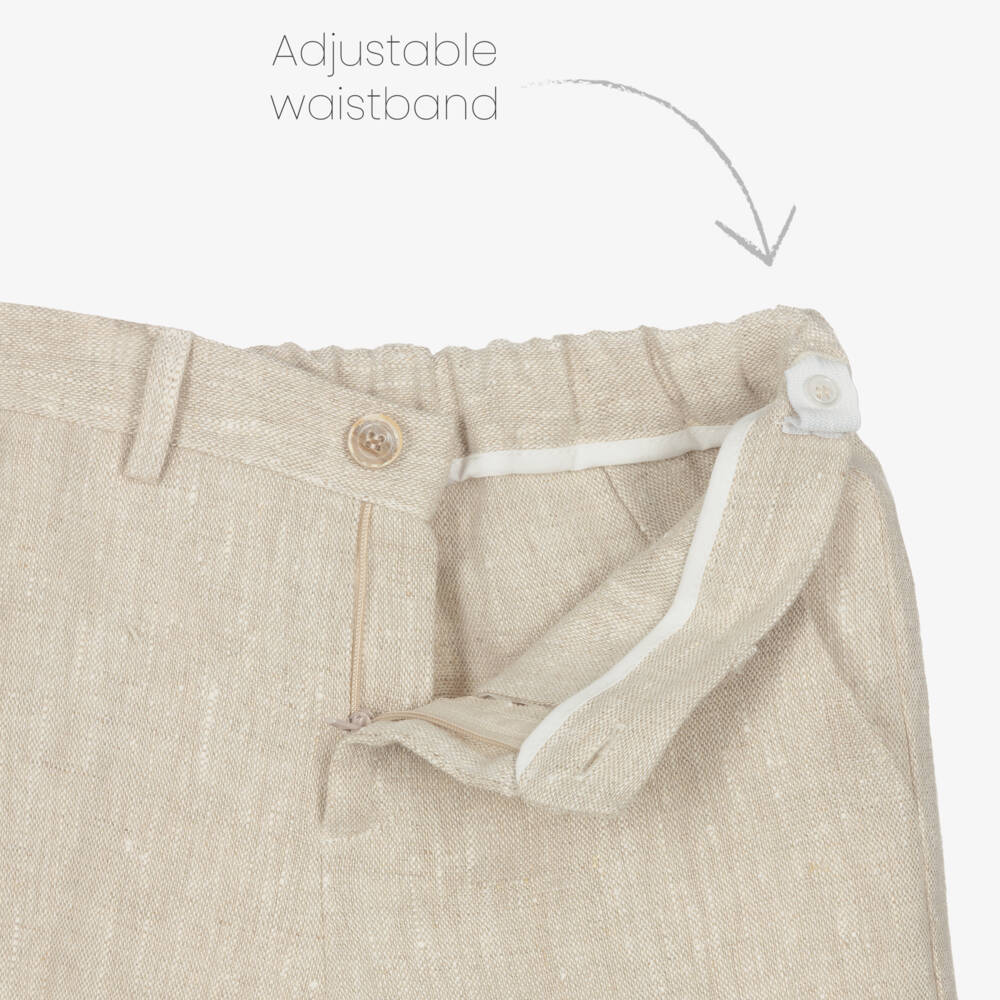 PAZ Rodríguez-Boys Beige Linen Shorts Set | Childrensalon Outlet