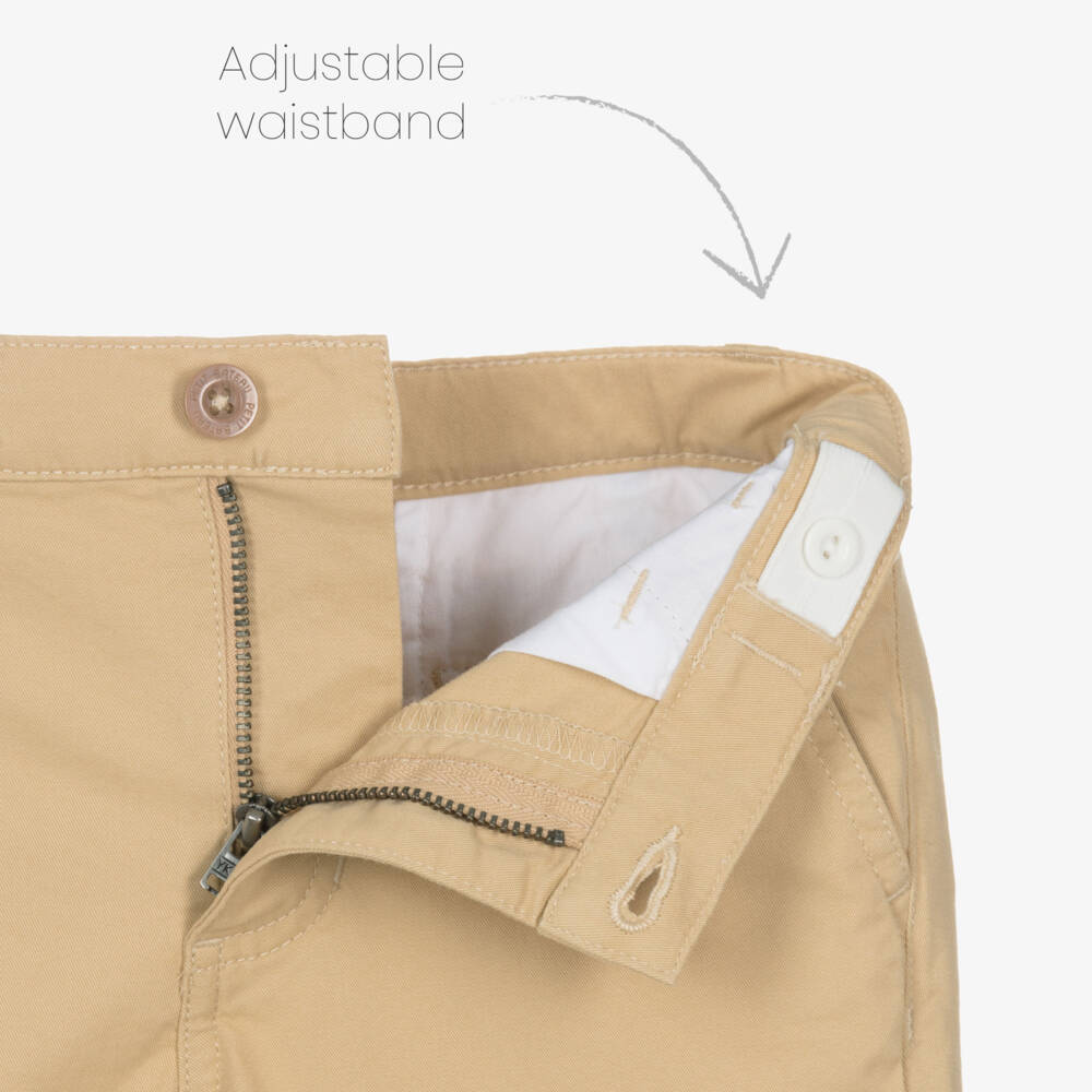 Petit Bateau-Boys Beige Organic Cotton Chino Shorts | Childrensalon Outlet