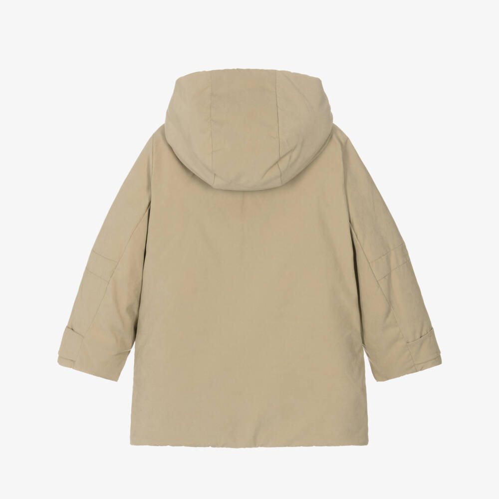 Mayoral-معطف باركا مبطن بغطاء رأس بلون بيج للأولاد | Childrensalon Outlet