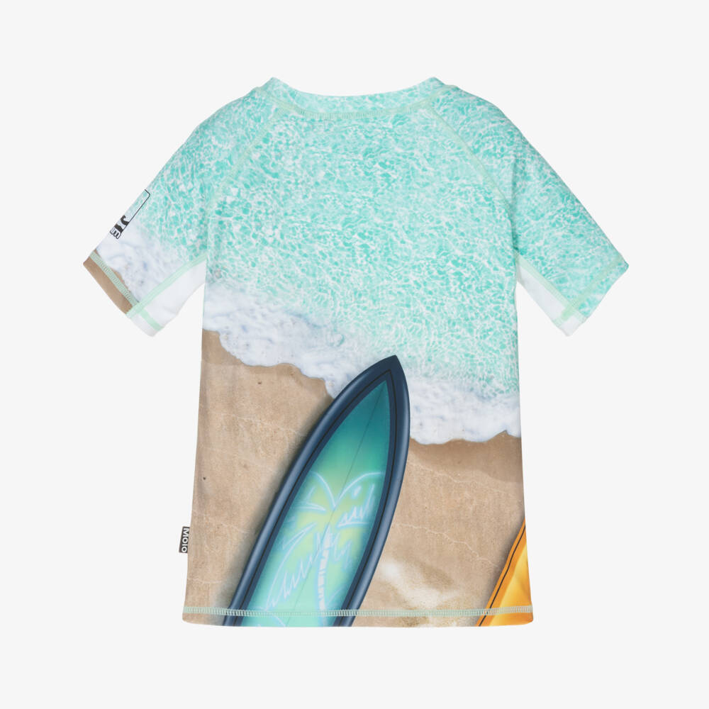 Molo-Boys Beige Surf Board Swim Top (UPF50+) | Childrensalon Outlet