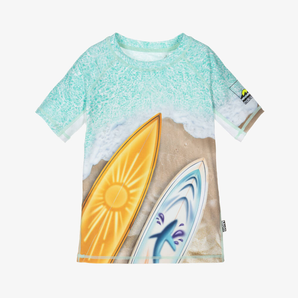 Molo-Boys Beige Surf Board Swim Top (UPF50+) | Childrensalon Outlet