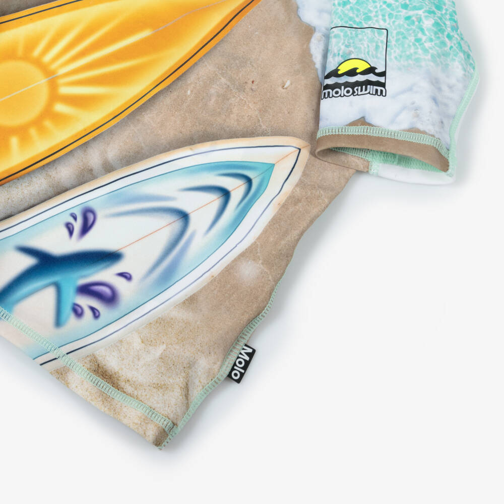 Molo-Boys Beige Surf Board Swim Top (UPF50+) | Childrensalon Outlet