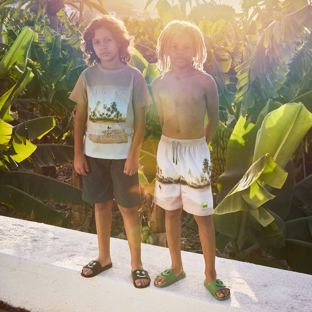 Molo-Boys Beige Surfer Beach Swim Shorts (UPF50+) | Childrensalon Outlet