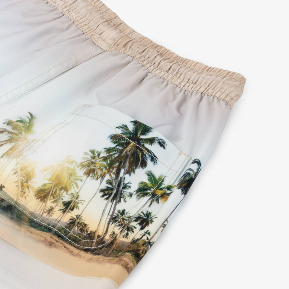 Molo-Boys Beige Surfer Beach Swim Shorts (UPF50+) | Childrensalon Outlet