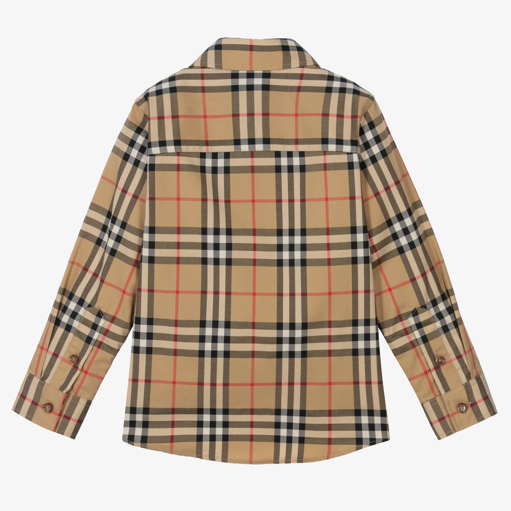 Burberry-Boys Beige Vintage Check Shirt | Childrensalon Outlet