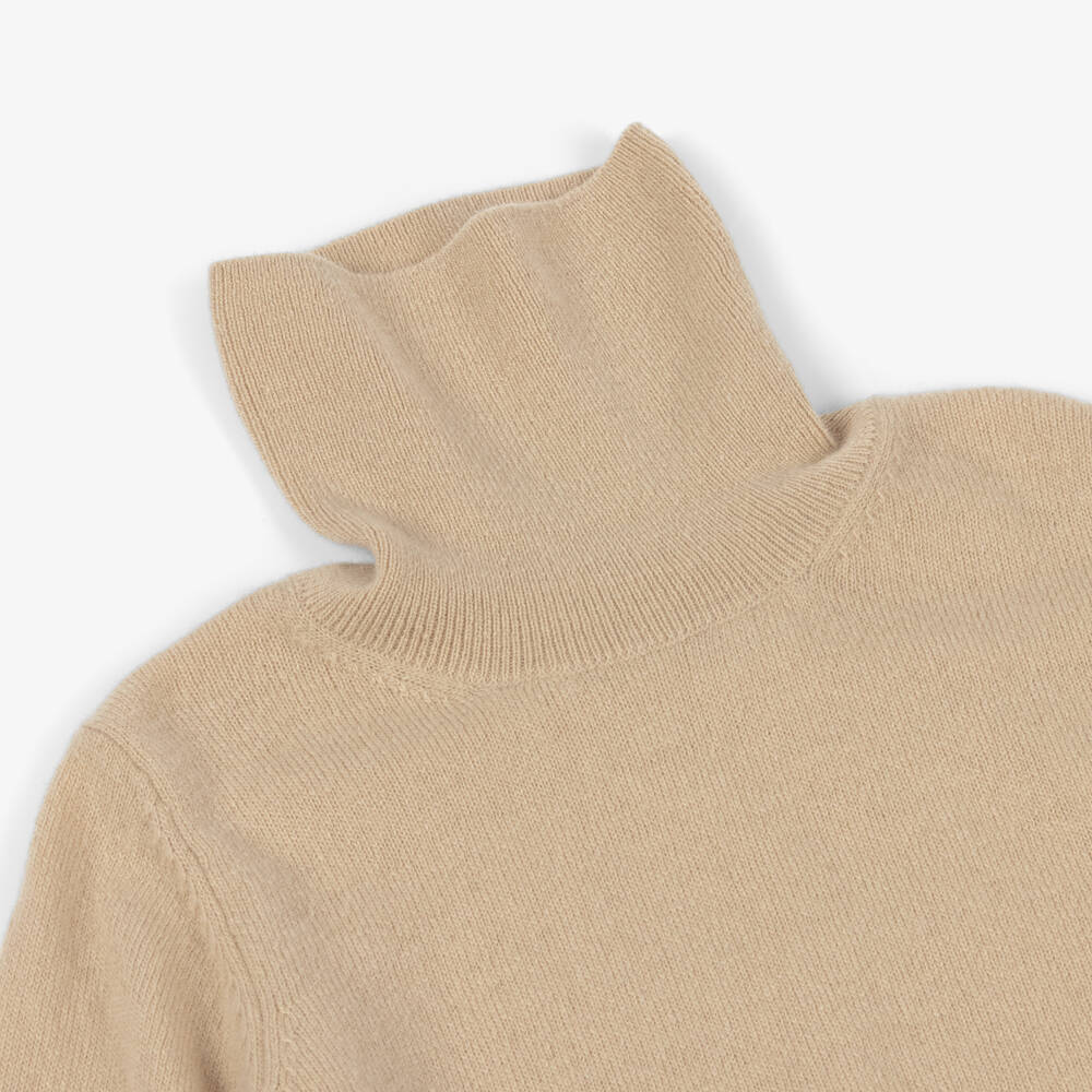 Il Gufo-Boys Beige Wool Roll Neck Sweater | Childrensalon Outlet