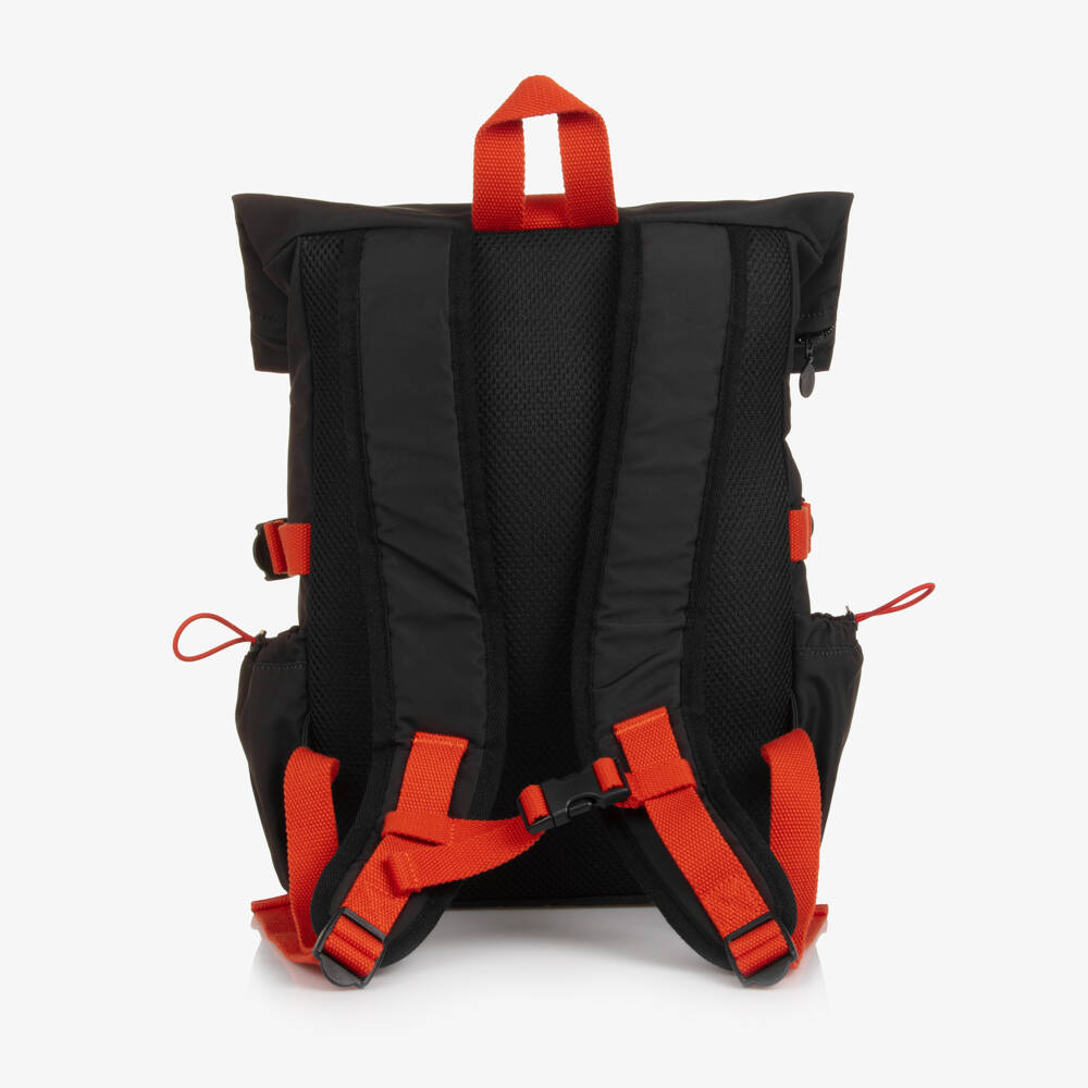 Stella McCartney Kids-Boys Black Backpack With Green & Orange Detailing (38cm) | Childrensalon Outlet