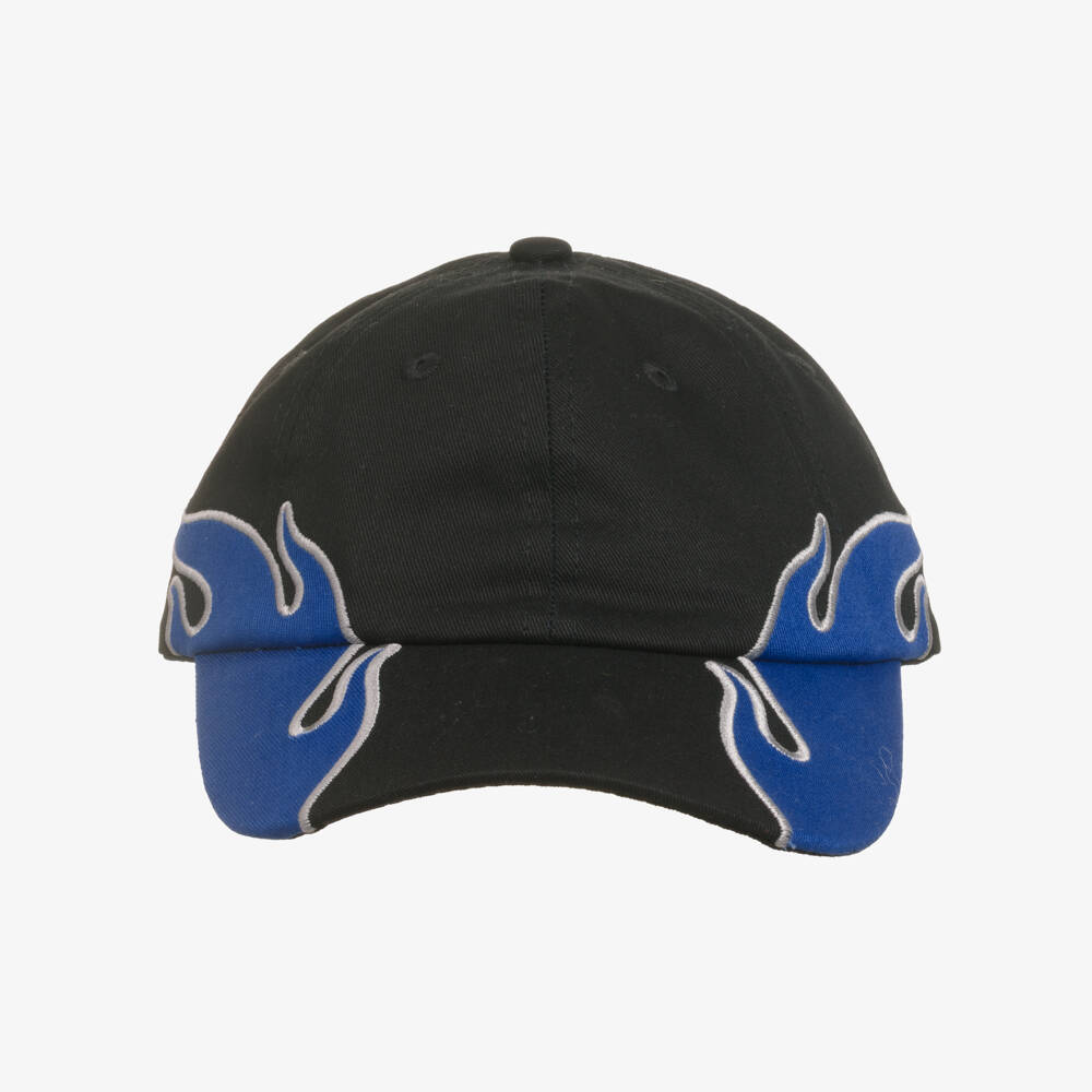 Molo-Boys Black & Blue Flame Cotton Cap | Childrensalon Outlet