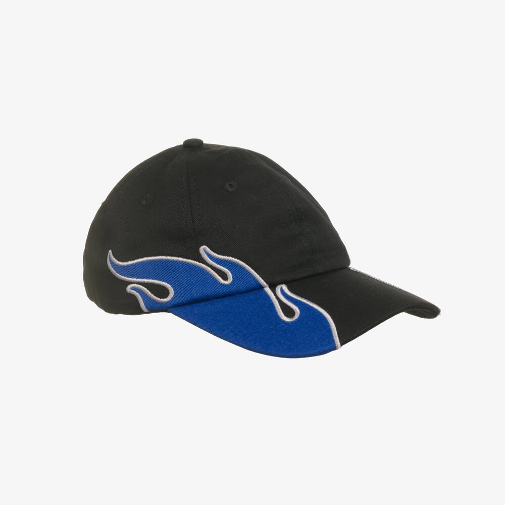 Molo-Boys Black & Blue Flame Cotton Cap | Childrensalon Outlet