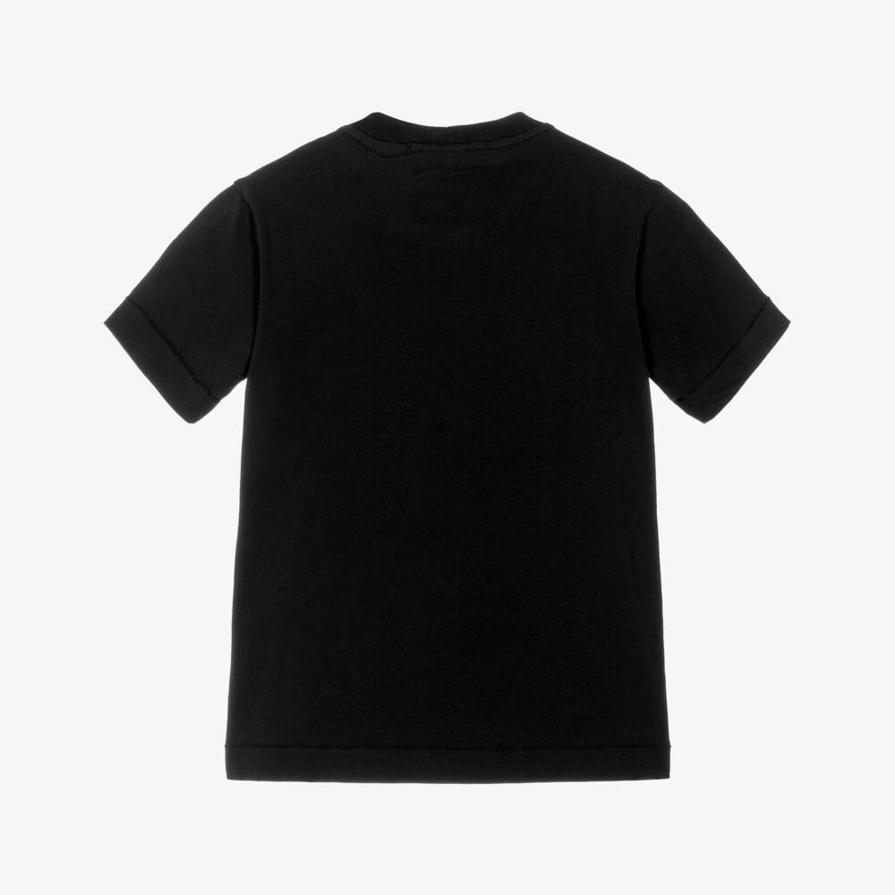 Stone Island Junior-Boys Black Cotton Compass Patch T-Shirt | Childrensalon Outlet