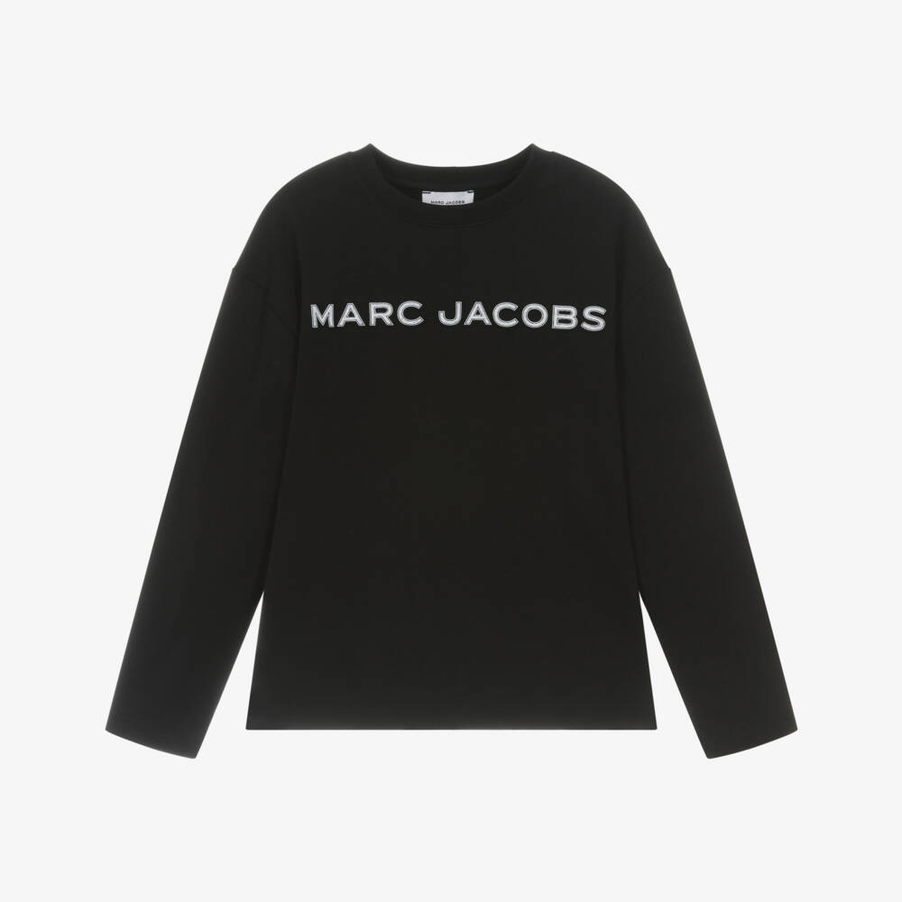MARC JACOBS-Boys Black Cotton Embossed Logo Top | Childrensalon Outlet