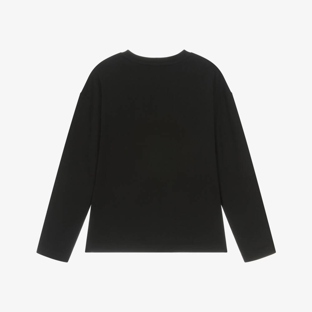 MARC JACOBS-Boys Black Cotton Embossed Logo Top | Childrensalon Outlet