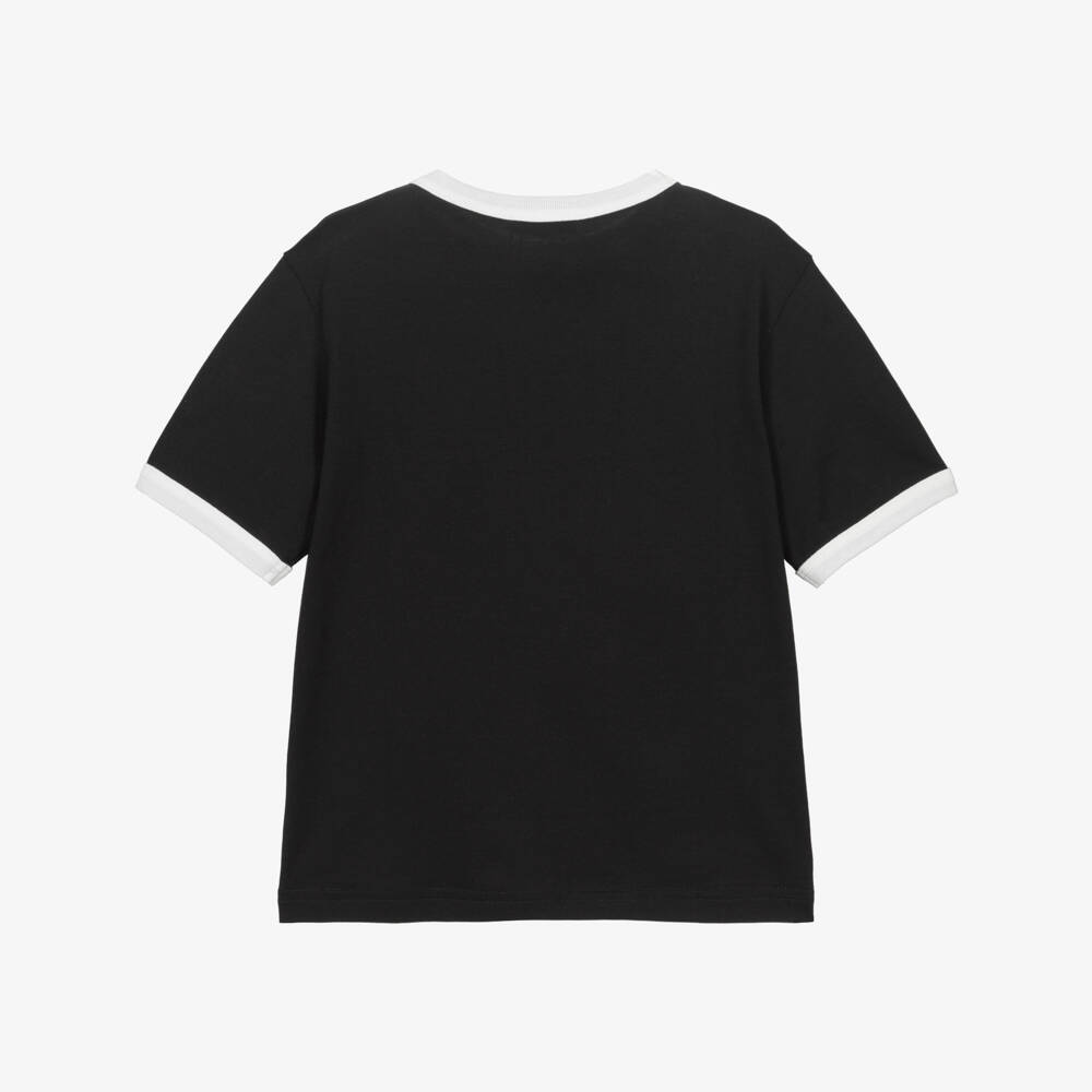 Dolce & Gabbana-Boys Black Cotton Jersey Flocked Logo T-Shirt | Childrensalon Outlet