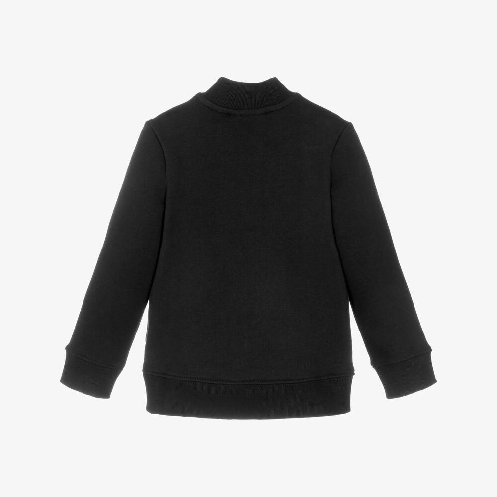 Calvin Klein-Boys Black Cotton Quarter-Zip Sweatshirt | Childrensalon Outlet