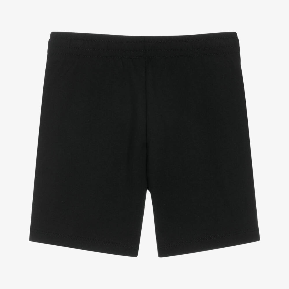 EA7 Emporio Armani-Boys Black Cotton Shorts | Childrensalon Outlet