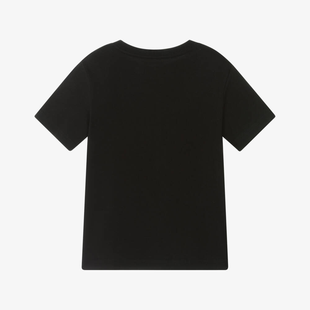 Ralph Lauren-Boys Black Cotton T-Shirt with Signature Pony Logo | Childrensalon Outlet