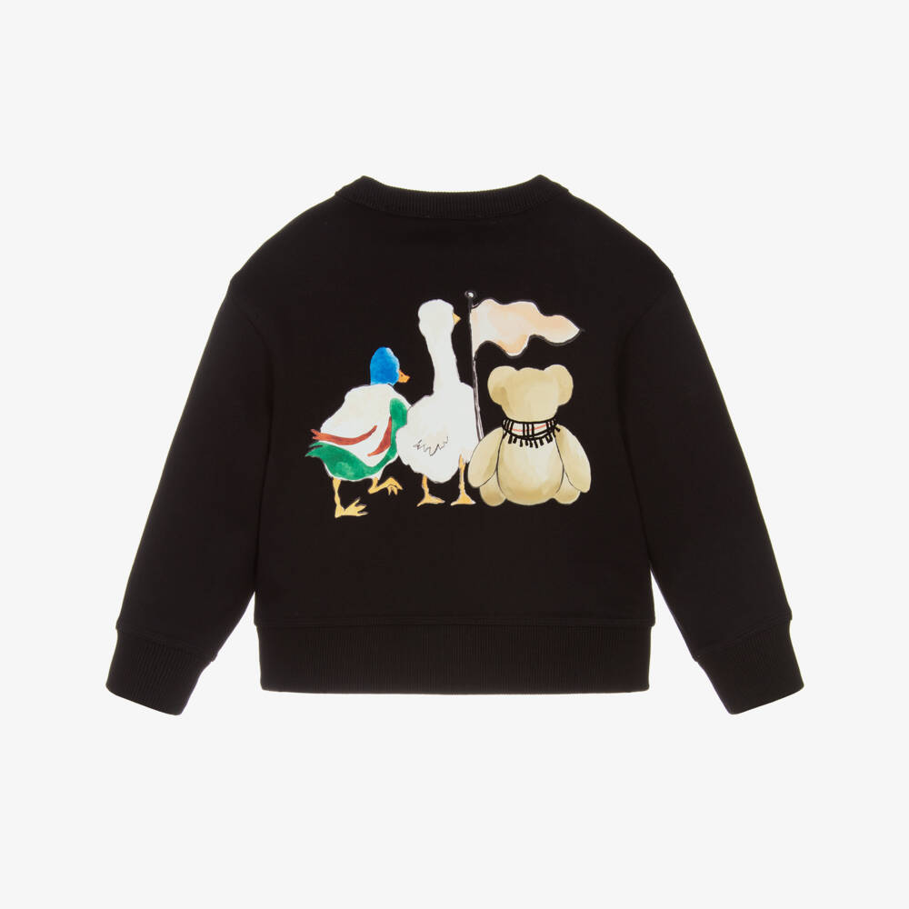 Burberry-Boys Black Cotton Thomas Bear & Friends Sweatshirt | Childrensalon Outlet