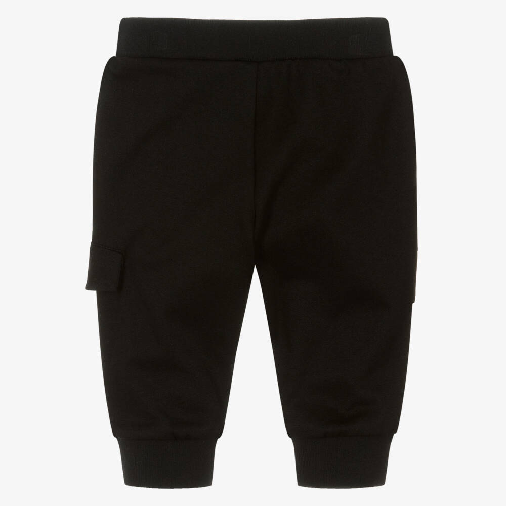 BOSS-Boys Black Cuffed Joggers with Cargo Pocket | Childrensalon Outlet