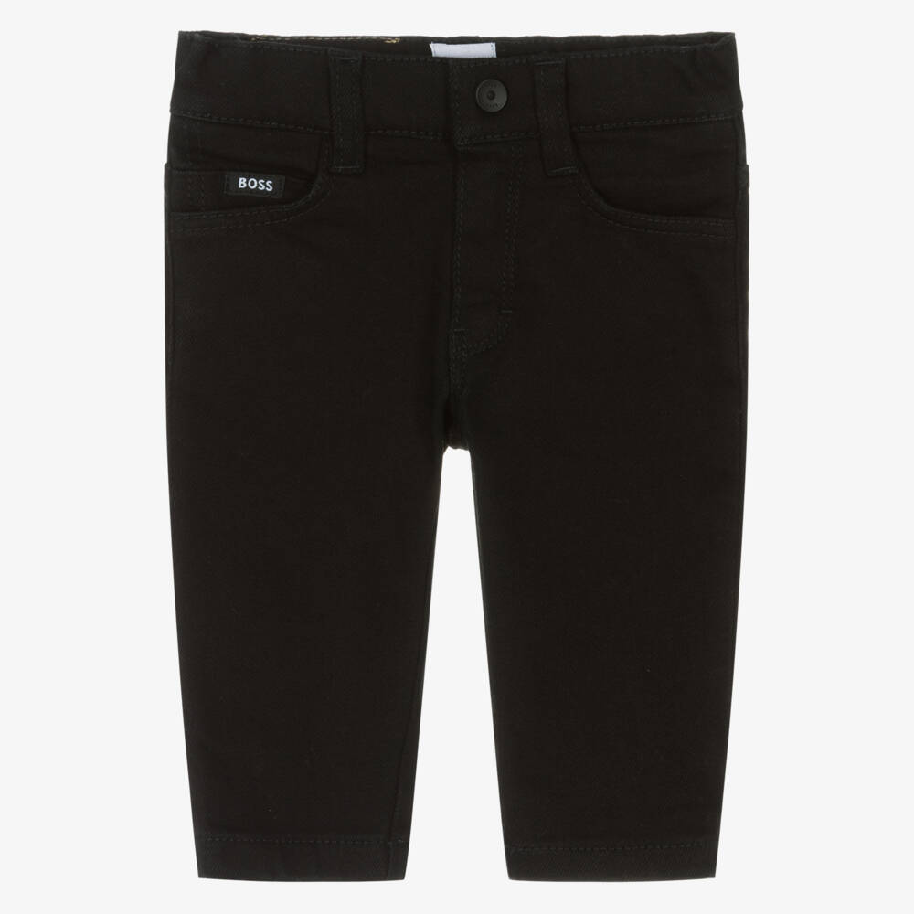 BOSS-Boys Black Denim Jeans with Adjustable Waist | Childrensalon Outlet