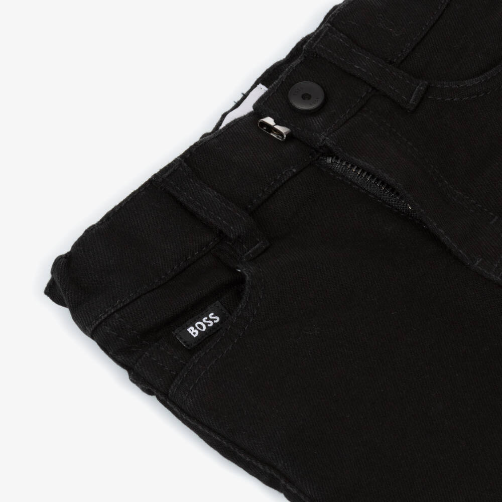 BOSS-Boys Black Denim Jeans with Adjustable Waist | Childrensalon Outlet