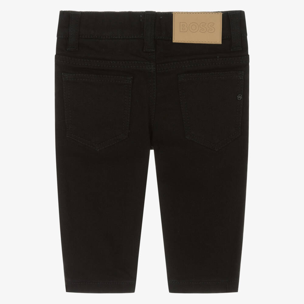 BOSS-Boys Black Denim Jeans with Adjustable Waist | Childrensalon Outlet