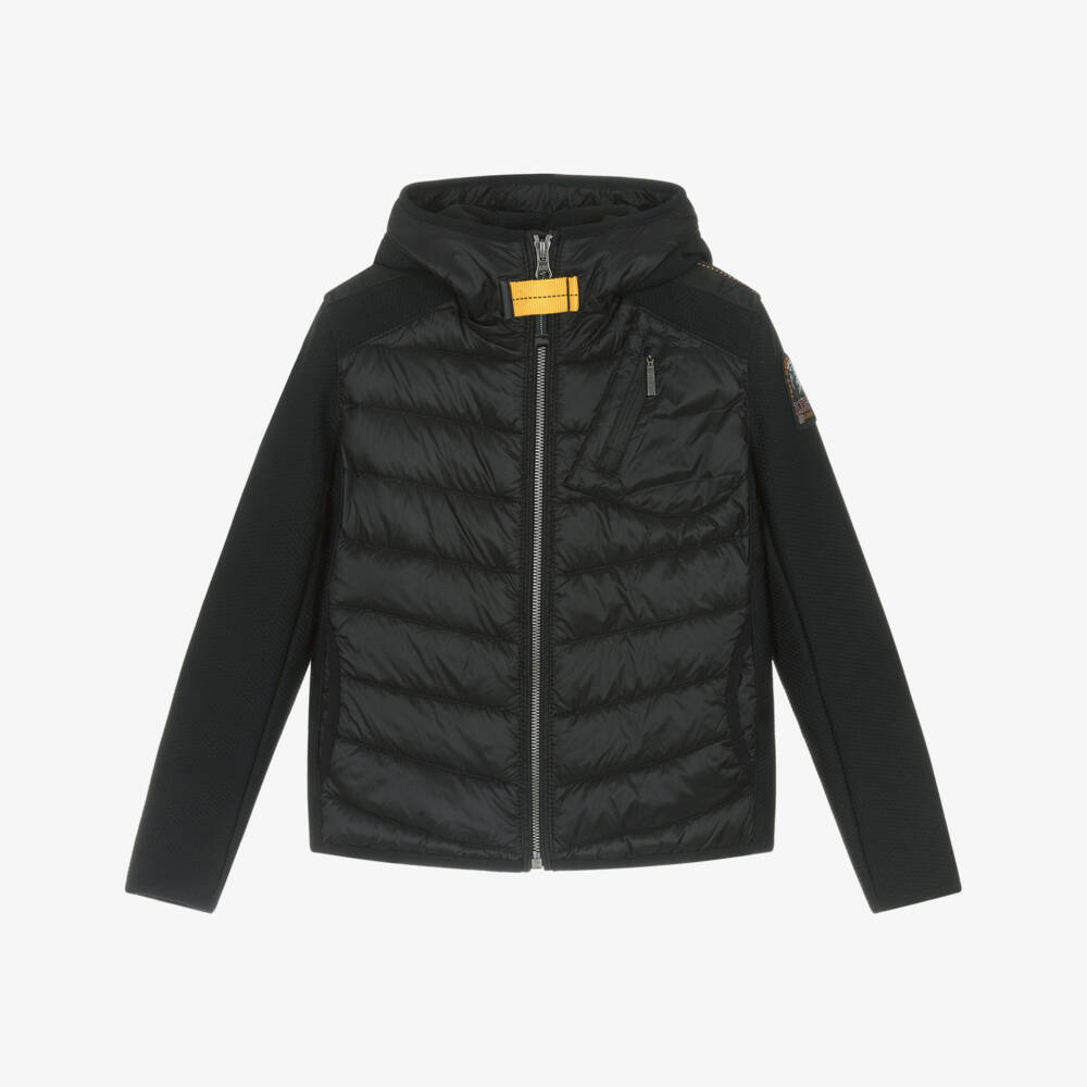 Parajumpers-Boys Black Down-Filled Hooded Nolan Jacket | Childrensalon Outlet