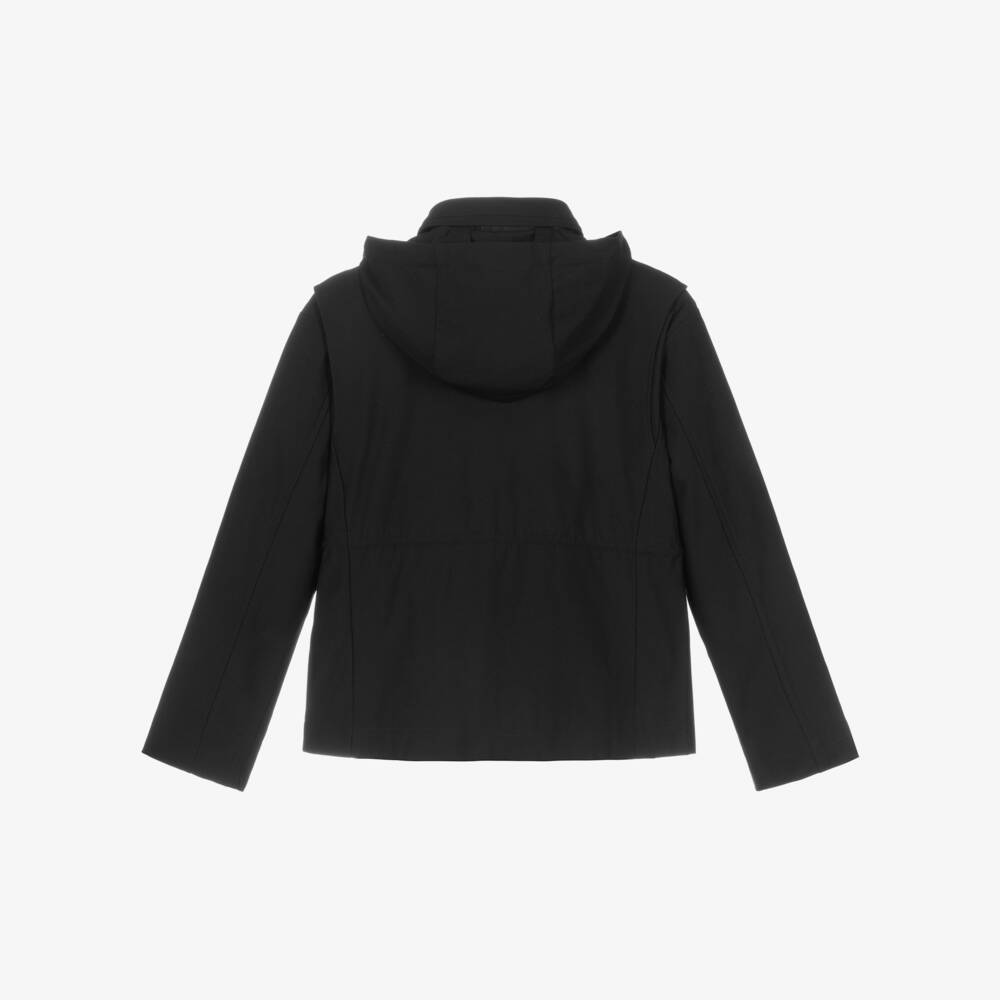 Calvin Klein-Boys Black Field Jacket with Foldable Hood | Childrensalon Outlet