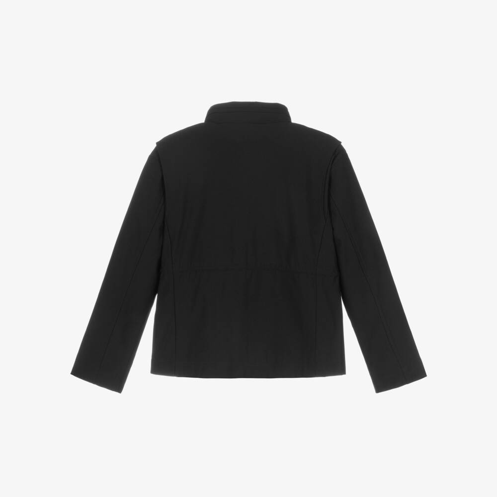Calvin Klein-Boys Black Field Jacket with Foldable Hood | Childrensalon Outlet