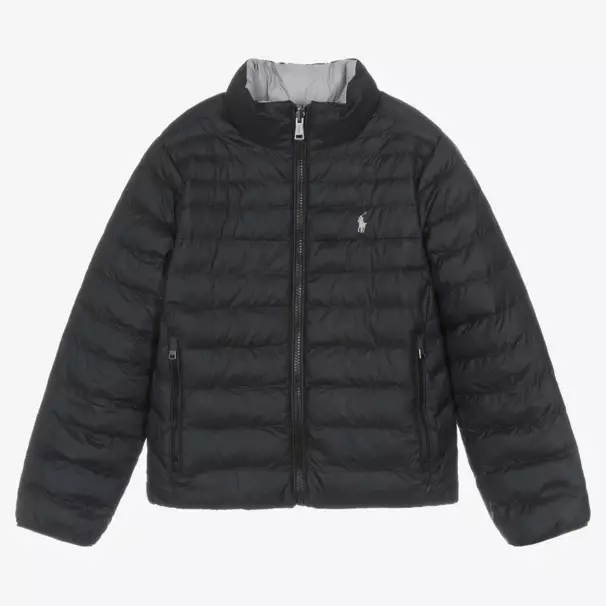 Ralph Lauren-Boys Black & Grey Reversible Jacket | Childrensalon Outlet