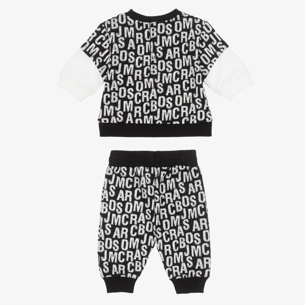 MARC JACOBS-Boys Black Jumbled Logo Cotton Tracksuit | Childrensalon Outlet