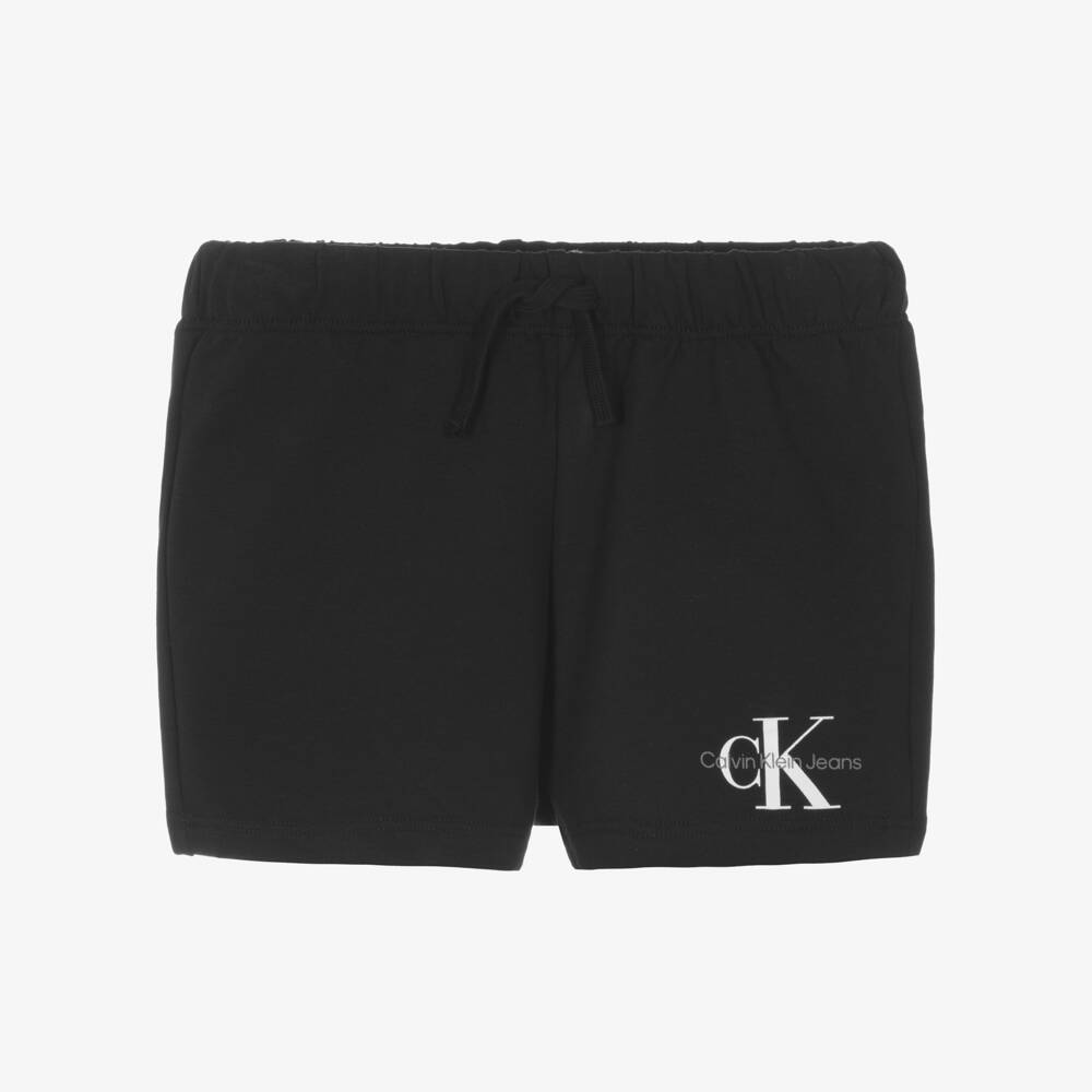 Calvin Klein-Boys Black Monogram Logo Shorts | Childrensalon Outlet