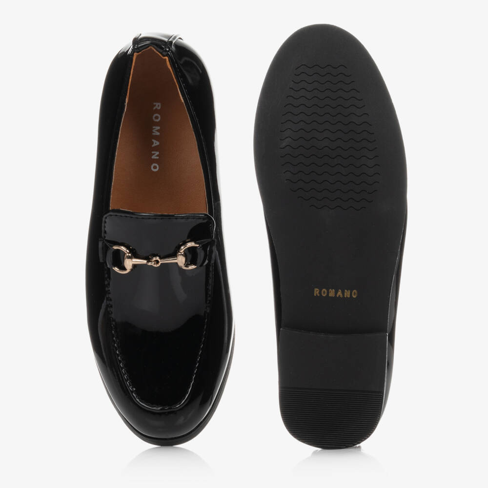 Romano-Boys Black Patent Loafers | Childrensalon Outlet