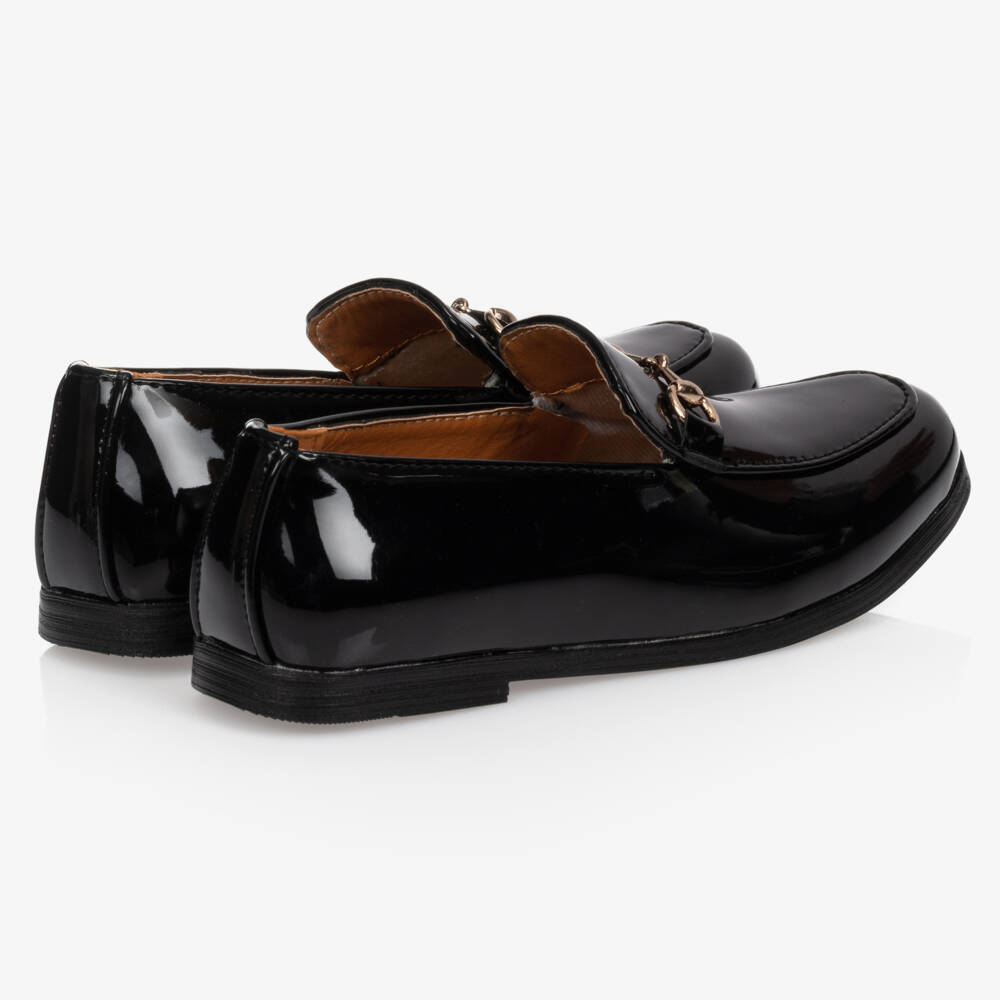 Romano-Boys Black Patent Loafers | Childrensalon Outlet