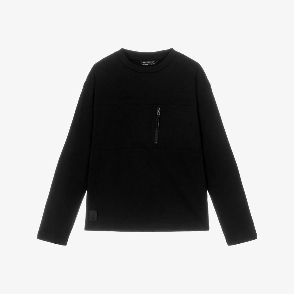 Mayoral Nukutavake-Boys Black Pocket Detail Cotton Jersey Top | Childrensalon Outlet