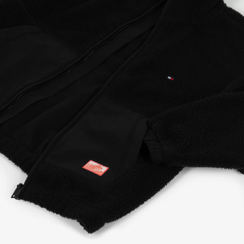 Tommy Hilfiger-Boys Black Polar Fleece Zip-Up Top | Childrensalon Outlet