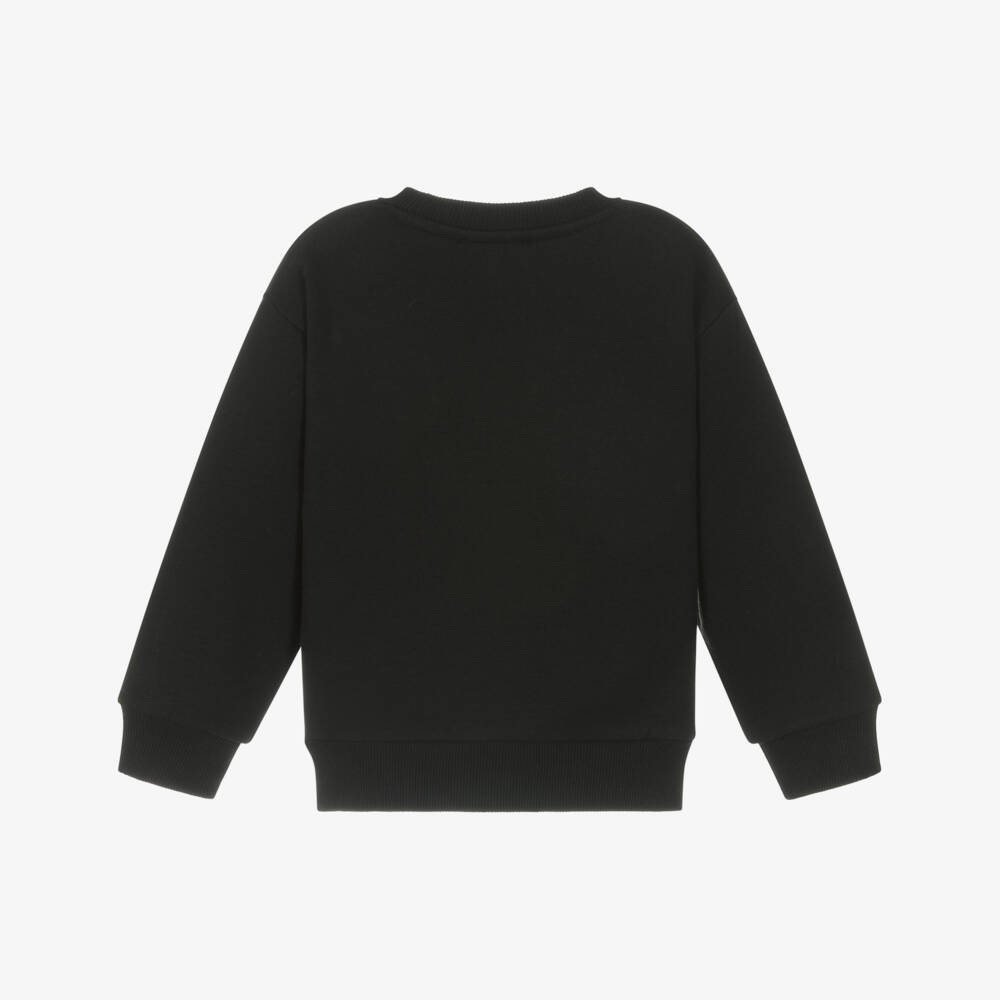 DKNY-Boys Black Sweatshirt with White 3D Logo | Childrensalon Outlet