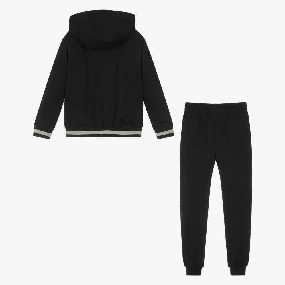 Mayoral Nukutavake-Boys Black Tracksuit with Zip-Up Top | Childrensalon Outlet