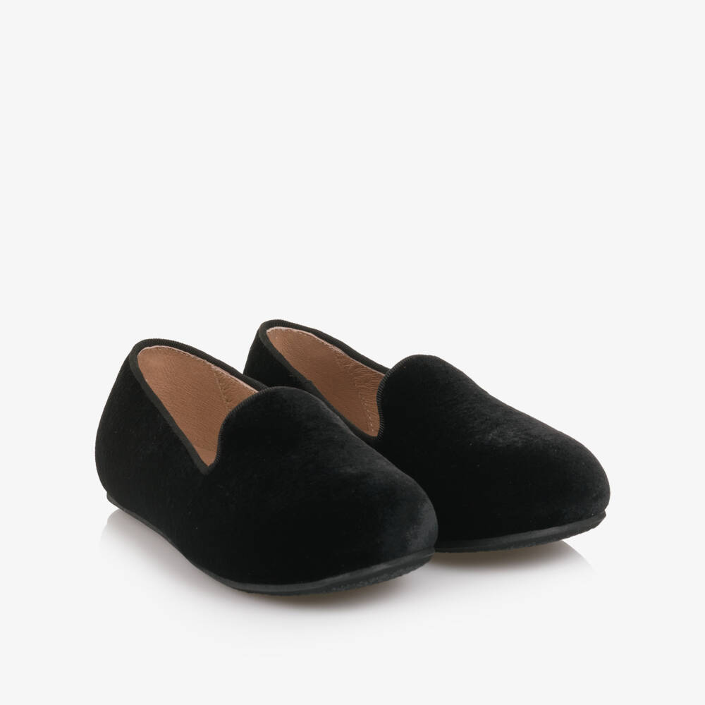 Age of Innocence-Boys Black Velvet Slip-On Loafers | Childrensalon Outlet