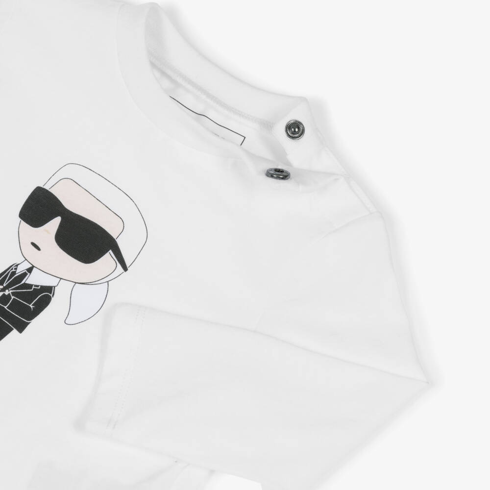 KARL LAGERFELD KIDS-Boys Black & White Cotton Tracksuit Set | Childrensalon Outlet